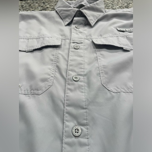 Habit Short Sleeve Button Up Fishing Shirt Men's Med Light Grey UV 40 Protection - Picture 5 of 9